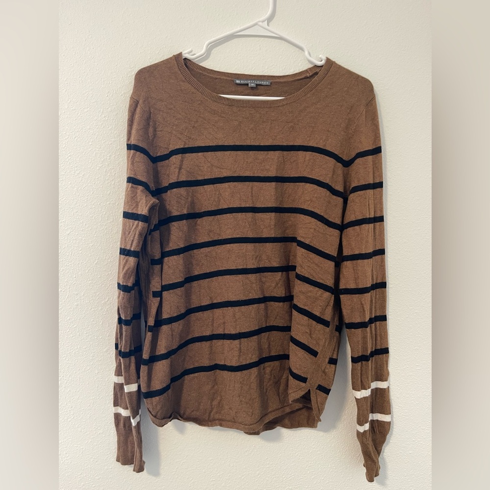 Elliot Lauren Brown Striped Sweater